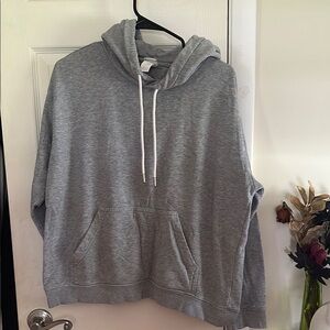 H&M Gray Sweater with Hood and Ribbed Cuffs